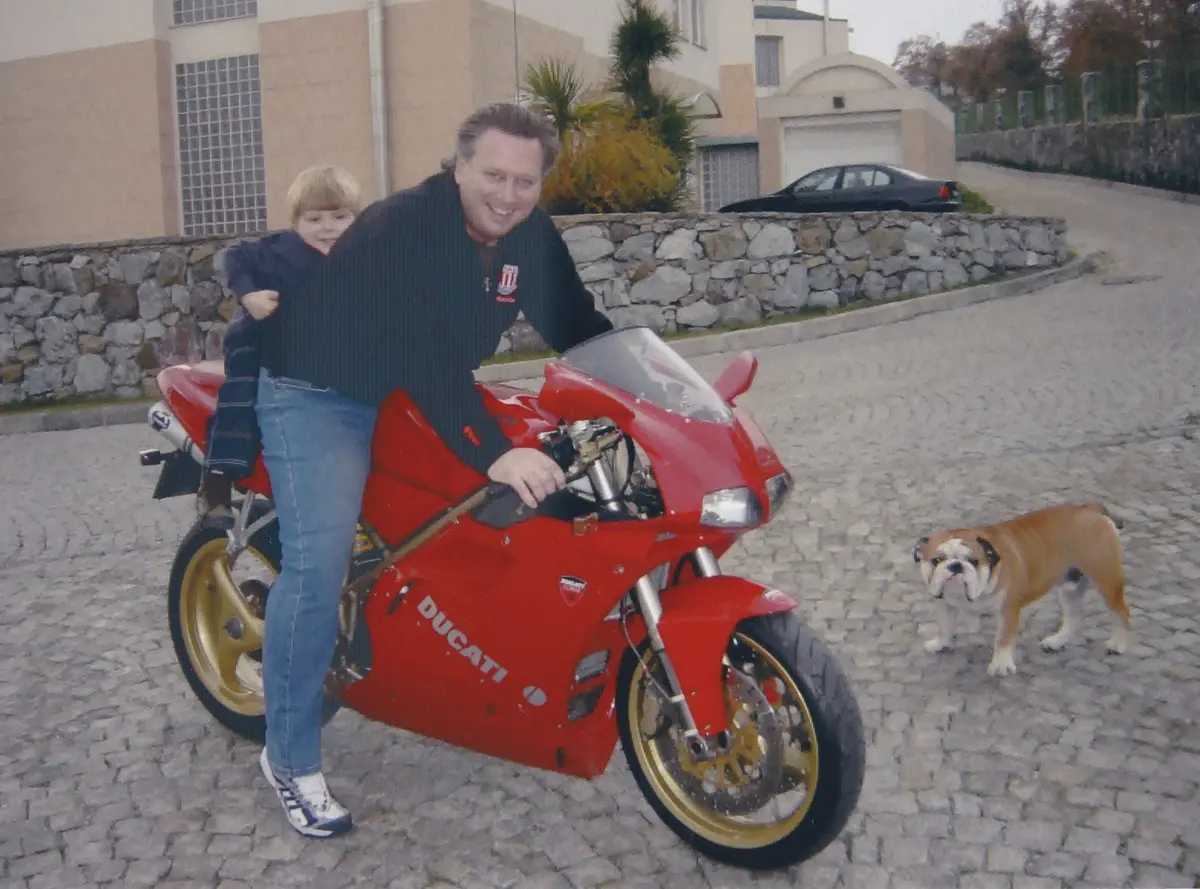 Dylan & dad on motorbike